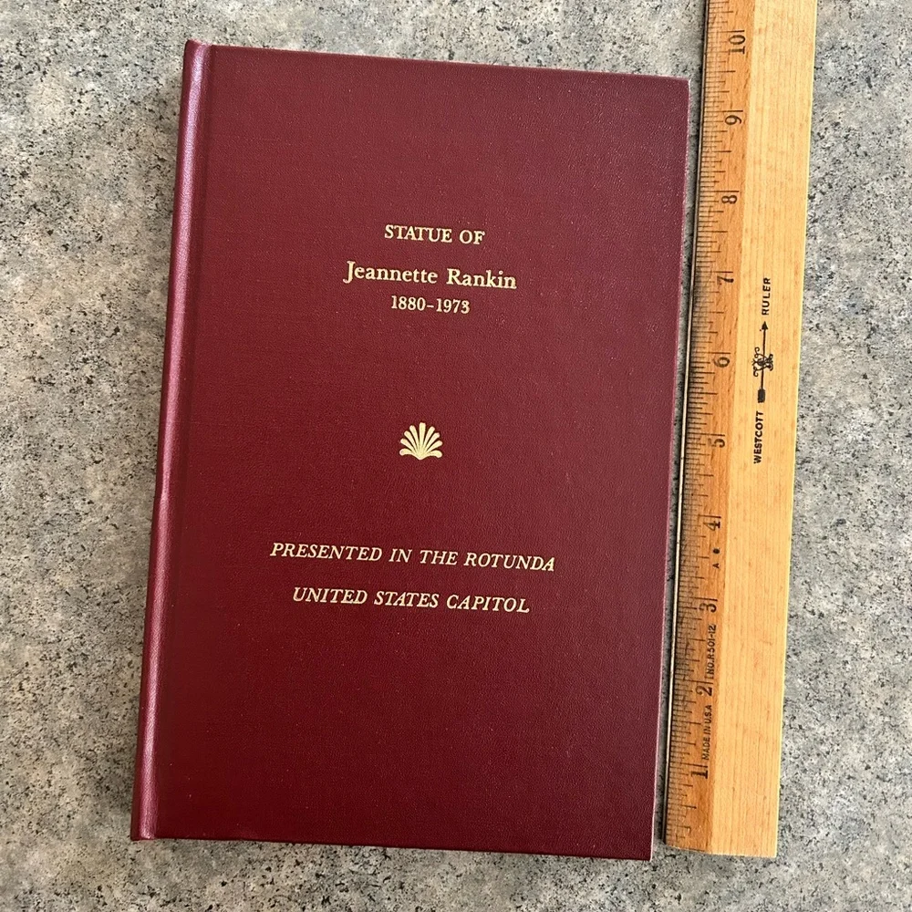 📕 Vintage Statue of Jeannette Rankin U.S. Capitol Rotunda Western Decor Book